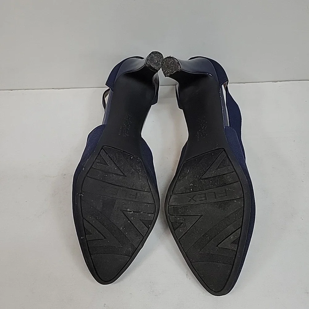 LifeStride Giovanna 2 Heels Womens 9M Navy Blue Pointed Toe Pumps Zip Back